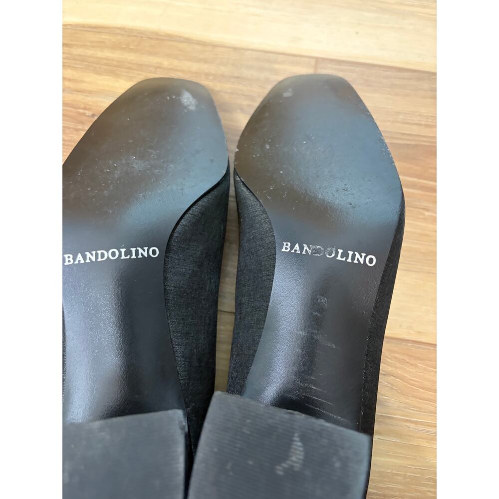 Bandalino Black Cap Toe Block Heel Pumps Size 8M Vintage Career Shoes FLAWED - Picture 6 of 6